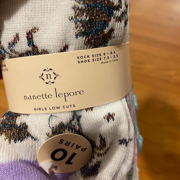 Nanette Lepore 10 pair Girls Low Cut Socks shoe size 7.5-2.5 (HG) - Picture 11 of 11